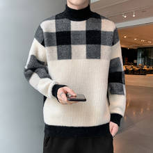 New Arrival Autumn And Winter Men Half High Collar Fashion Student Computer Knitted Sweater Size M L XL 2XL 3XL 2024 - buy cheap