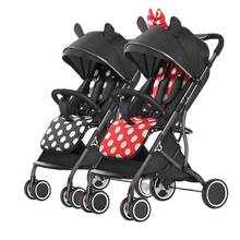 2022  Twin stroller ultra-light and foldable newborn carts double pram  detachable second baby stroller 2024 - buy cheap