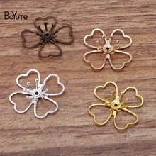 BoYuTe (50 Pieces/Lot) 22MM Metal Brass Two-layer Flower Bead Caps Diy Jewelry Accessories Handmade Materials 2024 - buy cheap