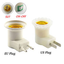 EU/US Plug Female Socket LED Lamp E27 Base Holder Converter For Bulb Light Adapter With ON/OFF Button Switch AC Power 110V-220V 2024 - buy cheap