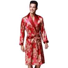 Kimono de seda de imitación con cuello en V para hombre, ropa de dormir de satén, de lujo, con patrón de Cachemira, para verano, novedad 2024 - compra barato