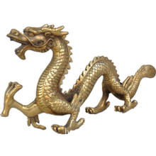 Chinês bronze fengshui copper zodíaco dragão corrida Sucesso sorte besta estátua decoração de metal artesanato 2024 - compre barato