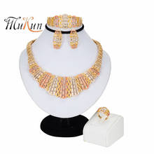 MUKUN 2019 Dubai Jewelry Sets Vintage Style Big Bracelet Wedding Party Gift Earrings Ring Classic Necklace for Women Jewelry Set 2024 - buy cheap