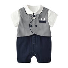 Summer Elegant Newborn Baby Romper Infant Clothes Short Baby Boy Clothes Gentleman Birthday Party Infant Clothing Baby Costume 2024 - buy cheap