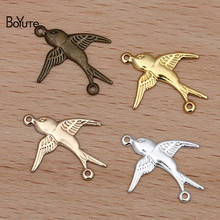 BoYuTe (100 Pieces/Lot) 17*20MM Metal Brass Bird Shape Connector Charms Diy Handmade Jewelry Making Materials 2024 - buy cheap