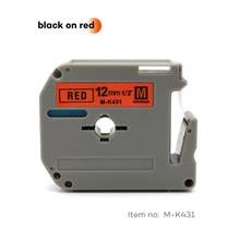 12mm MK-431 black on red label tapes M-K431 MK431 MK 431 mk431 mk-431 Compatible brother p-touch Label Printer for PT-80 PT-70 2024 - buy cheap