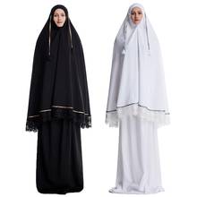 Dubai Abaya Arab Muslim Women Hijab Overhead Skirt Sets Islamic Jilbab Prayer Kaftan Long Robe Vintage Ramadan Clothing New 2024 - buy cheap