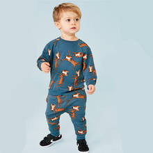 Толстовка для маленьких мальчиков Little maven, 2-7 лет, Осенний хлопковый свитер с рисунком крокодила, детская одежда для мальчиков, флисовый свитер 2024 - купить недорого
