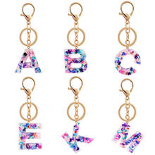 A-Z Initial Keychains Keyrings For Women Men Acrylic Letter Glitter Resin Key Ring Couple Key Chain Bag Charm Gift Accessories 2024 - buy cheap