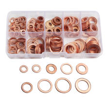 200PCS/Set Copper Washer Assortment Set M5 M6 M8 M10 M12 M14 Copper Metric Sealing Washers Gasket Ring Kit for Auto Car Boat 2024 - buy cheap