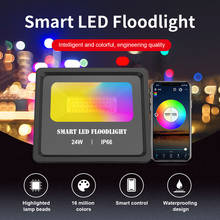 Reflector LED inteligente para iluminación exterior, reflector IP66 con Bluetooth, malla de protección solar para redes, 24W, D30 2024 - compra barato