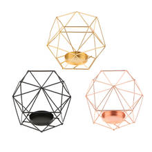 Portavelas geométrico 3D de estilo nórdico, soporte para luz de té de boda, centro de mesa 2024 - compra barato