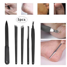 5Pcs/Set Stainless Steel Foot Scissors Nail Cuticle Pusher Spoon Remover Trimmer Dead Skin Manicure Pedicure Cleaner Nail Tool 2024 - buy cheap