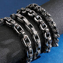 Gothic Skull Head  Link Chain Bracelet For Men 316L Stainless Steel Skeleton Charm Mens Bracelets 7.87" 9" Male Biker Jewelry 2024 - buy cheap