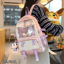 Harajuku Waterproof Panelled Backpack Women Large Capacity Cute School Bags for Teenage Girls Campus 15.6 Inch Laptop Backpacks 2024 - buy cheap