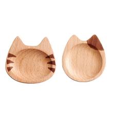 Wooden Tray Sauce Plate Japanese Food Snack Dessert Tea Dish Plate Cat Shape Dipping Sauce Seasoning Bowl For Home Kitchen Tools 2024 - buy cheap