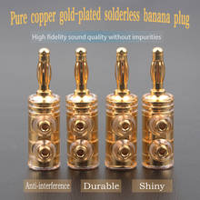 Xangsane 8901Au 8pcs pure copper plated 3u real gold lantern type solderless banana speaker cable plug audio cable banana plug 2024 - buy cheap