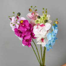 7 орхидея головки настоящий на прикосновение шелк свадебные цветы искусственный стволовых Искусственные фаленопсисы орхидеи спрей-2 шт. 2024 - купить недорого