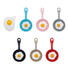 Julie Wang 7PCS Enamel Charms Mixed Fried Egg And Pan Pendants Alloy Bracelet Jewelry Making Accessory 2024 - buy cheap