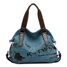 Vintage Graffiti Women Bag Canvas Handbag Female Famous Designer Shoulder Bag Ladies Tote Large Crossbody Sac a Main bolsos Muje 2024 - buy cheap