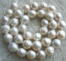 Jewelry Free Shipping  wholesales Genuine Freshwater Natural pearl white reborn keshi 15.5" Necklace Loose beads 2024 - buy cheap