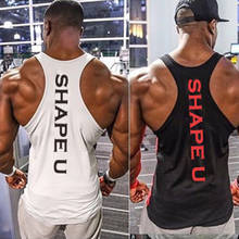 Solid Gym Men Stringer Tank Top Bodybuilding Fitness Singlets Muscle Vest Tee basketball jersey New 2024 - buy cheap
