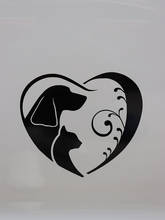 ZTTZDY 16.5*14.8CM Love Silhouettes Car Sticker Cat Dog Styling Vinyl Decal Black/Silver ZJ4-0062 2024 - buy cheap