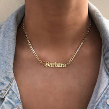 DODOAI Custom Old English Name Necklace Men Women PersonalizedPersonalized Letter Gold Custom Necklaces Cuban Chain Jewelry Gift 2024 - buy cheap