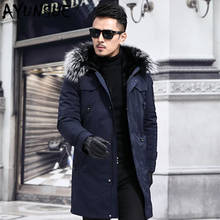 AYUNSUE 2020 Parka Real Fur Coat Men Long Winter Jacket Mink Fur Liner Raccoon Fur Luxury Coat Men Mink Jackets Parkas 8806 2024 - buy cheap