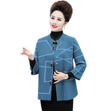 Women's Autumn Winter Sweater O-neck Long Sleeve Knitted Wool Cardigan Jacket Middle-aged Mothers Elegant Sweater Cardigan W2179 2024 - buy cheap