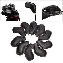 10Pieces PU Leather Golf Club Iron Cover Protection Headcover Universal Fit 2024 - buy cheap