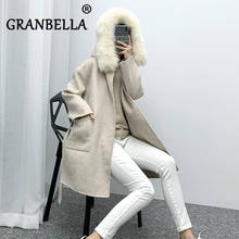 2020 Real Fox Fur Coat With Big Pocket Winter Jacket For Women Hooded Cashmere Wool Woolen Overcoat Ladies Casual Outerwear 2024 - buy cheap