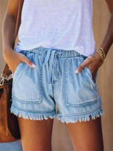 Shorts feminino elástico na cintura, venda quente de shorts para o verão, com cintura alta, versão global, 2021 2024 - compre barato