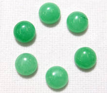 Wholesale 50pcs/lot natural stone green jades round cabochon No hole beads 8mm for jewelry making Necklace ring  Accessories 2024 - buy cheap