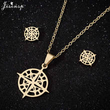 Gothic Round Compass Pendant Necklace for Women Men Vintage Stainless Steel Jewelry Amulet Pendant Jewelry Necklaces Gift 2024 - buy cheap