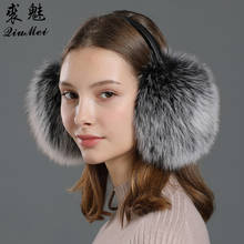 Fox Fur Winter Earmuffs Ear Warmer Genuine Leather Frame Wind Proof Russian 2020 New Female Protection Real Fur Earmuffs Women 2024 - buy cheap