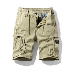 Pantalones cortos informales para hombre, Shorts masculinos de algodón a la moda, con bolsillos militares, para entrenamiento al aire libre, novedad de verano 2021 2024 - compra barato