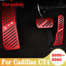 Pedais do carro para cadillac ct4 2020 liga de alumínio acelerador freio resto pé pedal gás capa conjunto borracha acessórios do carro 2024 - compre barato