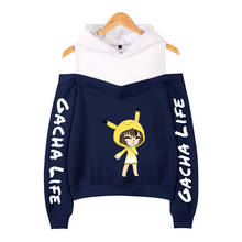 2021 Game Gacha Life Kawaii Off-Shoulder Hoodie Sweatshirt Women Girls Pullovers Long Sleeves Printing Oversize Clothes Tops 2024 - buy cheap