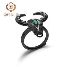 GEM'S BALLET-anillo ajustable de ágata verde Natural para mujer, de Plata de Ley 925, hecho a mano, joyería fina de piedras preciosas 2024 - compra barato