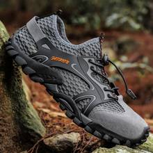 Men Spring Summer Outdoor Mountain Shoes Big Size 39-50 Hunting Trekking Sneakers Black Gray Mens Hiking Shoes Climbing Boots 2024 - buy cheap