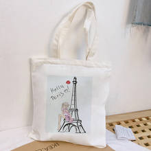 Hello Paris Letter Harajuku Print Shoulder Canvas Bags Vogue Large Capacity Messenger Bag Street Handbag New Punk Handbag Purse 2024 - buy cheap