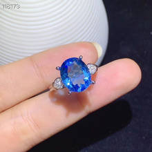 Jewelry London Blue Topaz Silver Ring 10mm * 12mm Natural Topaz Ring for Daily Wear 925 Silver Topaz Jewelry 2024 - buy cheap