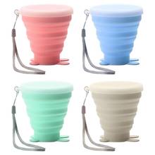 200ML Portable Ultra-thin Water Cup Cartoon Folding Retractable Cup Silicone Mouthwash Cup With Lid For Outdoor Travel Camping 2024 - buy cheap