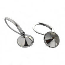 Stainless Steel Ear Clip Wire Hook Earrings Settings Blanks with 9mm Circle Bezel Rivoli Stones Cabochons Bases DIY Findings 2024 - buy cheap
