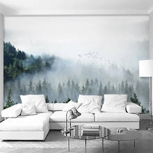 Papel de parede com mural personalizado 3d, nuvem, floresta, natureza, paisagem, pintura para parede, sala de estar, estudo, fundo de parede 3 d 2024 - compre barato