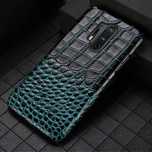 Genuine Cowhide Leather phone case for Oneplus 8 Pro 9 Pro 10 Pro 9 6 6T Nord Crocodile Grain Cover For One Plus 8 7T Pro 5 5T 7 2024 - buy cheap