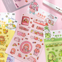 6 pcs/lot Cute Cartoon strawberry rabbit girl Stickers Scrapbooking Diy Journal Diary Stationery Sticker School Office Supplies 2024 - buy cheap