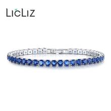 LicLiz Fashion Royal Blue Zircon Crystal Tennis Bracelet for Women Blue Crystal White Gold Box Color Chain Jewelry LUB0097C 2024 - buy cheap