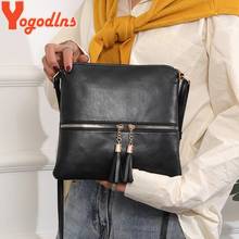 Yogodlns 2022, модная женская сумка через плечо, винтажная сумка-мессенджер, высокое качество, Ретро стиль, сумка на плечо с кисточками, Лоскутная сумка через плечо 2024 - купить недорого